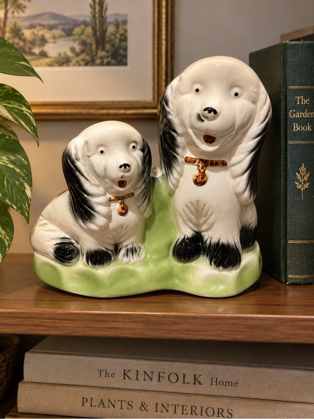 Vintage Staffordshire Mantel Dog Pair 4195 Made in Brazil Ceramic Figurine
